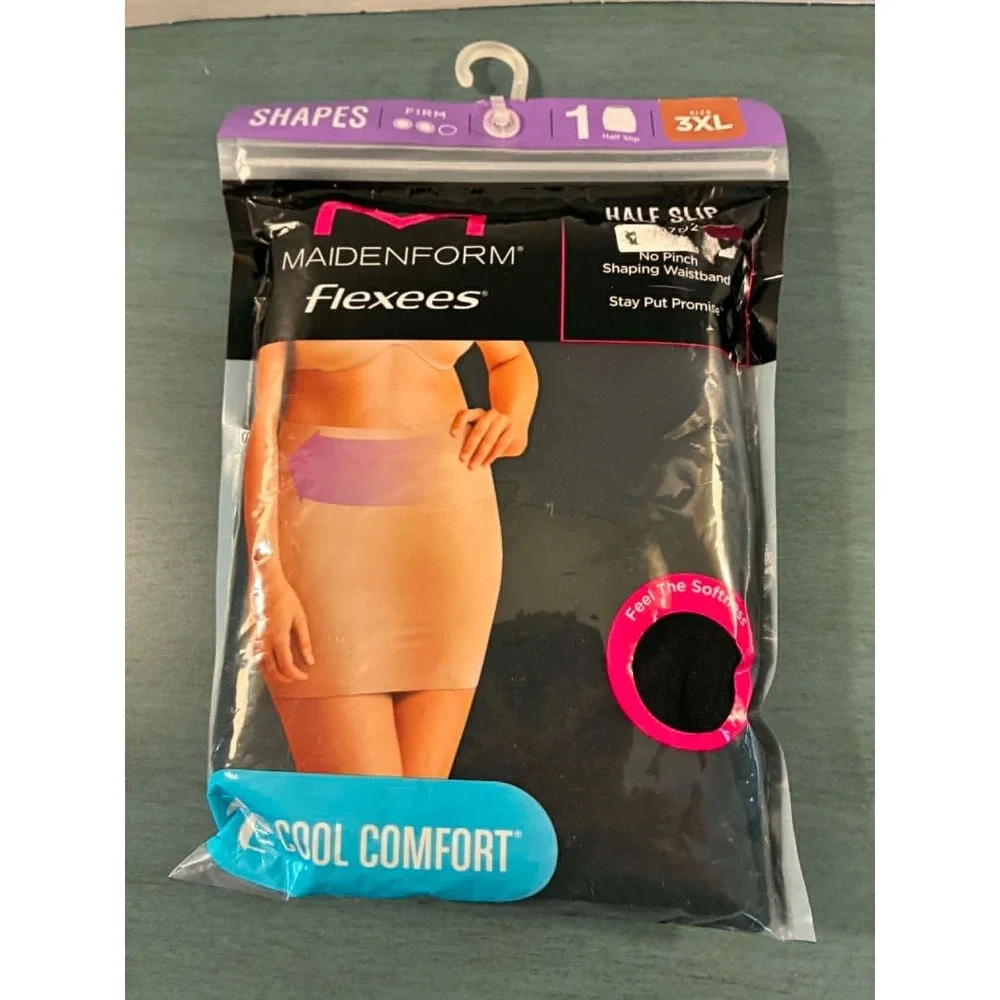 Maidenform Flexees Shapes Firm Control Half Slip Black 3XL 8122 Cool Comfort